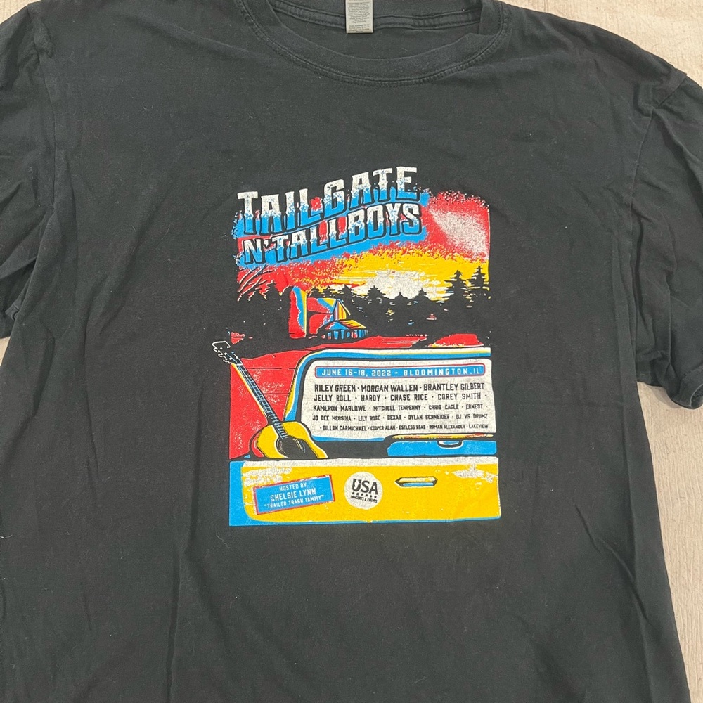 Black Graphic T-Shirt with Colorful Print